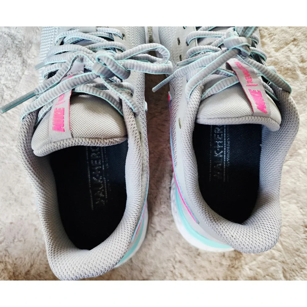 Nike Revolution 5 Womens Running Shoes Grey Pink Aqua Size 8.5